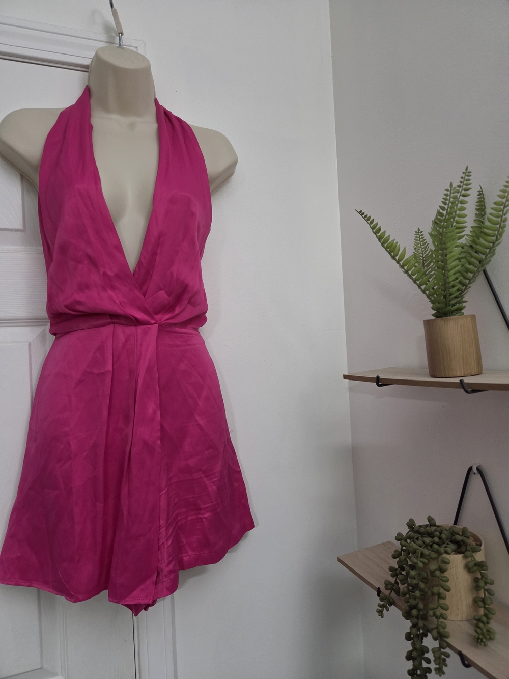 Zara Hot Pink Halter Romper